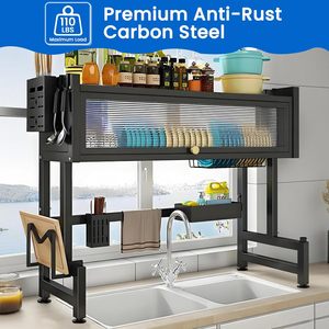 2026 New Dual Layer <b>Kitchen</b> Sink <b>Storage</b> <b>Rack</b> Dustproof Drainage Cabinet Organizer Multi-Functional Dish Organizer <b>for</b> Home Use - Product Image 2