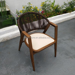 Silla de jardín con marco de aluminio de alta calidad, sillón de estilo francés usado con cuerda para restaurante y comedor - Product Image 2