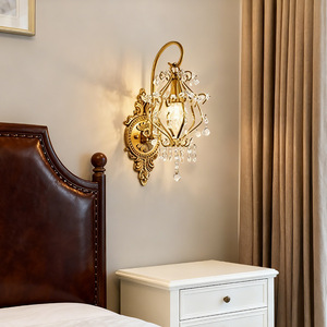 European Style Crystal <b>Wall</b> Lamp E14 LED <b>Wall</b> Mounted <b>Light</b> For Bedroom Corridor Mirror Lighting - Product Image 4