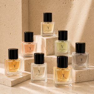 Modern Minimalist Square Transparent Black Topped 18ml <b>perfume</b> <b>bottle</b> - Product Image 1