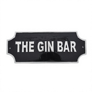 Plaque murale décorative en aluminium The Gin Bar, fabricant de panneaux personnalisés et prix d'usine en gros, faible MOQ - Product Image 1