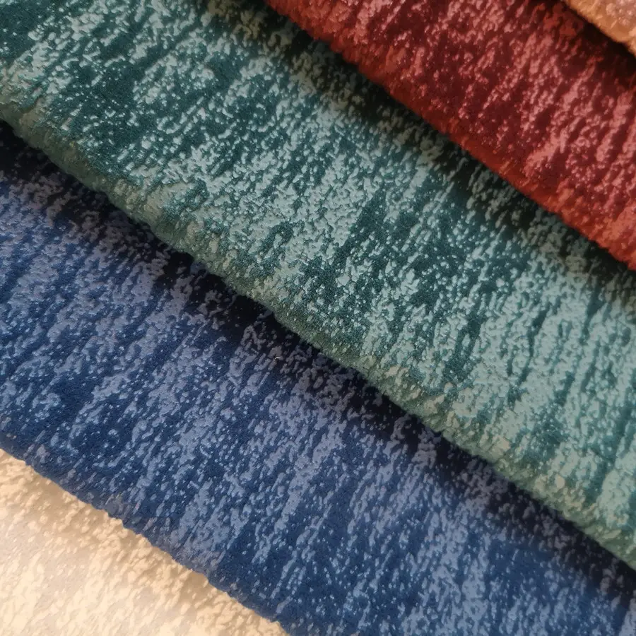 Custom vintage home deco embossed velvet holland velvet knitted textile fabric curtain fabric for sofa lounge chair