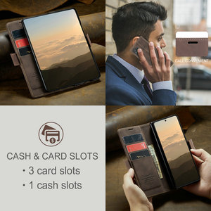 CaseMe Porte-cartes portefeuille original d'usine pour Samsung <span class=keywords><strong>Z</strong></span> Fold 6 5 4 Flip Cover Magnetic Auto Close pour Samsung <span class=keywords><strong>Z</strong></span> Fold 6 Leather - Product Image 3