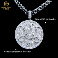 Chaînes cubaines hip-hop personnalisées, serties de moissanite, lettres de nom et pendentifs