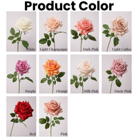 Vente en gros de fleurs artificielles de haute qualité au toucher réel, roses en latex rose poudré et café, centres de table pour la décoration de mariage