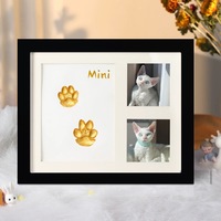 Commande en gros personnalisé cadre photo commémoratif pour animaux de compagnie empreinte argile chien chat patte Kit d'impression pour cadeau d'anniversaire souvenir