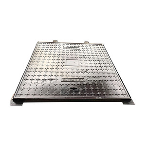 <strong>1000X1000</strong> Ductile Cast Iron Square Rectangle <strong>Manhole</strong> <strong>Cover</strong> Black Engineer Grade Airports Roadway EN124 D400 Standard Zhen Han - Product Image 1