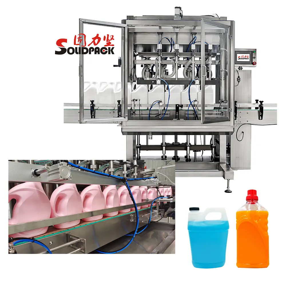 Solidpack 8 Hoofden Automatische Multi Functie Glasreiniger Vloeibare Verpakkingsmachine Vullen Productielijn