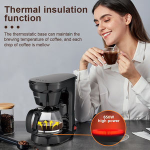 SOKANY Mini machine à café à thé à <span class=keywords><strong>filtre</strong></span> de bureau <span class=keywords><strong>électrique</strong></span> et petite <span class=keywords><strong>cafetière</strong></span> goutte à goutte manuelle portable à la maison - Product Image 4