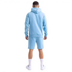<b>Men</b> Hoodie and <b>Shorts</b> Set Slim Fit Style Solid Color Printing 100% Cotton Made <b>Long</b> Sleeve Hoodie With <b>Shorts</b> Set for <b>Men</b> - Product Image 2