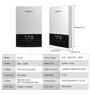 2026 Smart WiFi Controlled 50Hz 220V Instant Hot Bath 8KW Digital <b>Electric</b> Water Heater IPX4 <b>Waterproof</b> LED Display Hotel - Product Image 3