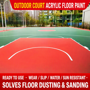 Pintura Acrílica para Pisos de Exteriores Resistente al Desgaste y a la Luz Solar, con Aplicación con Brocha, para Canchas de Baloncesto y Bádminton - Product Image 4
