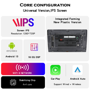 Ai phổ 2 DIN 9 inch IPS màn hình cảm ứng với Carplay <span class=keywords><strong>Android</strong></span> 13 đài phát thanh xe Car DVD Player đa phương tiện GPS navigation xe Stereo - Product Image 5