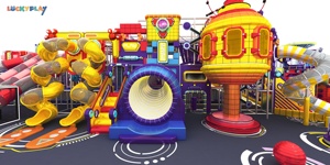 Sân chơi trong nhà thương mại với ma trận trượt đa cấp khổng lồ bao gồm ống xoắn ốc và <span class=keywords><strong>Slide</strong></span> đua rộng - Product Image 2