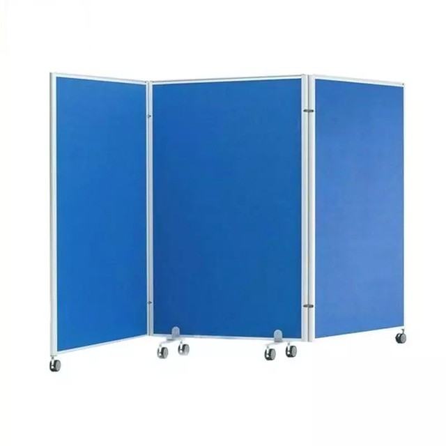 Folding Screen Room Divider with Caster Rolling Universal Wheels Freestanding Metal Panels Custom Frame Movable Partition