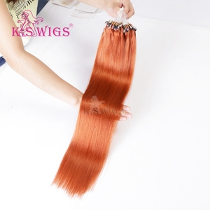 K.SWIGS 350# Copper Red <b>Micro</b> Ring Remy Human Hair Extensions Cuticle Aligned Durable Gentle Reusable Professional Natural Hair - Product Image 6