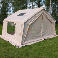 Tente cabine gonflable 12 17 Spm 2 chambres tente pneumatique avec moustiquaire à fenêtre transparente pour tente de Camping en plein air multifamiliale