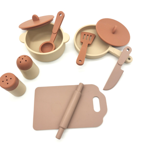 Nuovo piccolo <span class=keywords><strong>Chef</strong></span> gioca finte pentole da cucina Set da gioco giocattoli per l'apprendimento del bambino in Silicone Set di giocattoli da cucina - Product Image 5