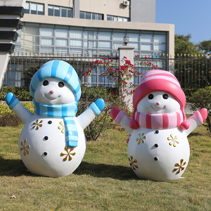 รูปปั้นสโนว์แมน FRP Xmas มาใหม่รูปปั้นพ่อคริสต์มาสบ้านถนนสาธารณะลานบ้านสวนสวนพื้นที่เชิงพาณิชย์รูปปั้น - Product Image 2