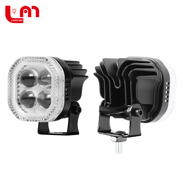 Mini 3Inch Colorful Four Leaf Clover Motorcycle Spotlight 4LED Driving Light Work Lights Waterproof SpotLight for Vehicle Boat