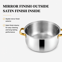 Ensemble de casseroles et marmites de cuisson en acier inoxydable avec couvercles et fond encapsulé, pour la cuisson à la vapeur, vente en gros, directement de l'usine