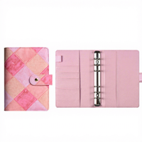 Carnet à spirales A6 personnalisé en cuir PU avec enveloppes zippées pour la gestion budgétaire et l'épargne