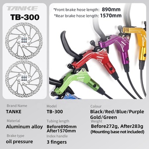 TANKE MTB 자전거 유압 디스크 브레이크 세트 160mm 로터 오일 캘리퍼 플레이트 전면 후면 전자 자전거 산악 자전거 오일 브레이크 부품 - Product Image 2