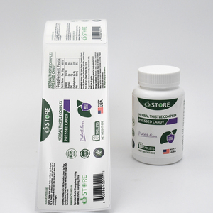 Etiquetas Personalizadas para Botellas de Suplementos, 118x55mm, Vinilo Brillante Laminado, <span class=keywords><strong>2000</strong></span> Unidades/Rollo, Adhesivo Personalizado - Product Image 1