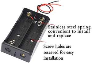 Boîte de rangement DIY à 2 emplacements avec câble de connexion pour batterie 18650, série 3.7V, accessoire d'alimentation en plastique, accessoire pour batterie au lithium - Product Image 2