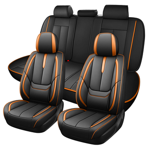 Fundas de Asiento de Coche Personalizadas de Lujo, Ventiladas, en Cuero Nappa Negro, Universales, Juego Completo, Diseño Impermeable - Product Image 1