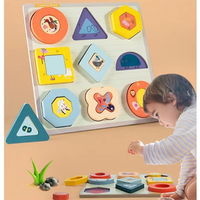 Vente en gros de jeux éducatifs en bois pour enfants de 4 à 6 ans, puzzle 3D d'animaux de dessin animé, jeux préscolaires Montessori