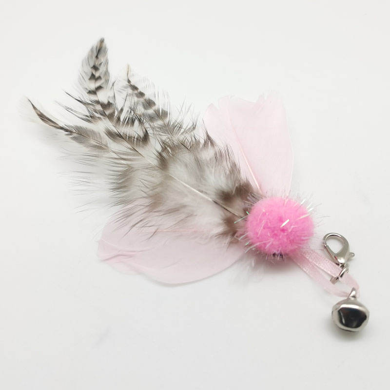 Pink pompom feather-pink
