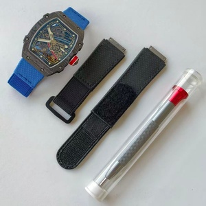 Montre mécanique de qualité supérieure avec bracelet élastique léger, mouvement creux en fibre de carbone noire, étanche, montre-bracelet pour homme - Product Image 4
