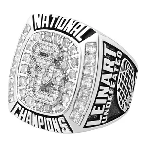 Stainless Steel Youth Football Baseball Tournament Champions Finalist Runner-up Custom Cheap Championship Rings