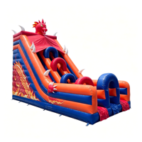 Toboggan gonflable commercial extérieur en PVC sec Fire Dragon