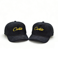 Casquette de baseball unisexe personnalisée de haute qualité, style sportif et formel, 5 panneaux, en velours/corduroy, avec visière courbée, motif à pois, style Dad Hat, avec détails métalliques