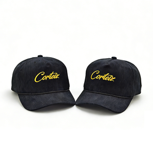 Casquette de baseball unisexe personnalisée de haute qualité, style sportif et formel, 5 panneaux, en velours/corduroy, avec visière courbée, motif à pois, style Dad Hat, avec détails métalliques - Product Image 3