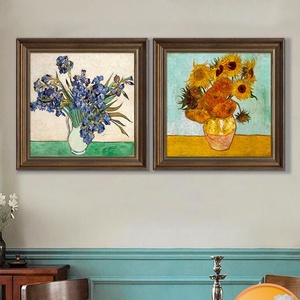 Pintura Decorativa de Estilo Francés para Restaurante, Cuadro de Van Gogh con Girasoles, Pintura al Óleo para Comedor, Dormitorio, Cabecera de Cama, con Marco - Product Image 4