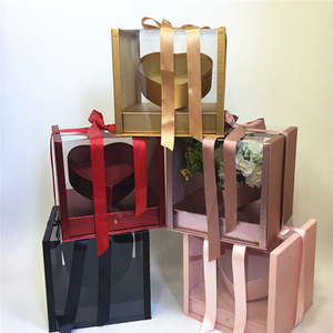 Heart Shape Mystery Box Magic Cube Soap Flower PVC Square Panoramic Love Gift Box For Girlfriend