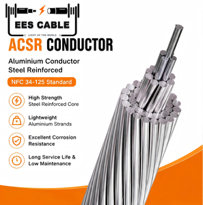 Conductor Heterogéneo de Acero Galvanizado NFC 34125 ACSR, Aluminio Sin Grasa, Canna 37.7~1185mm2, Congo, EESCABLE - Product Image 1