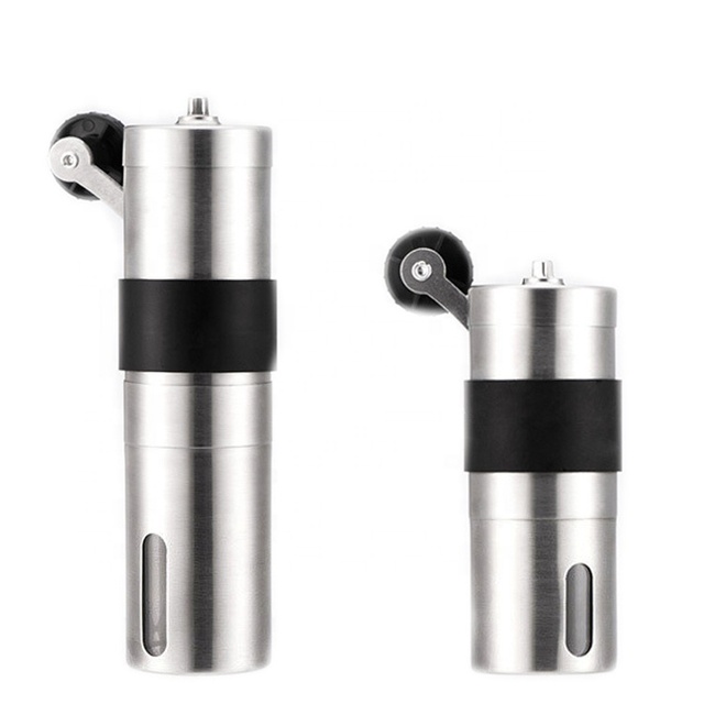 Home & Traveling Adjustable Manual Stainless Steel Hand Coffee Grinder & Mill with Silicone Grip