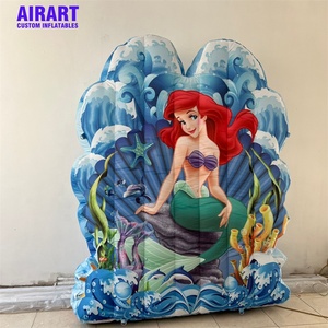 Décoration murale gonflable de haute qualité pour anniversaire, motif dessin animé, petite princesse avec vagues de mer, impression numérique - Product Image 5