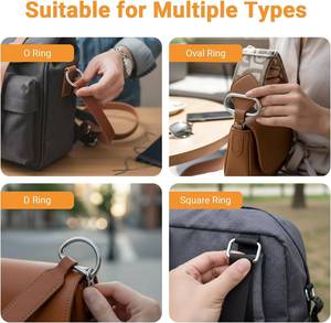 Kit de Herrajes Metálicos para Bolsos: Ganchos Giratorios, Anillas Ovaladas y Cuadradas, Hebillas Deslizantes y Cierres Giratorios para Fabricación de Bolsos, Color Plata - Product Image 5