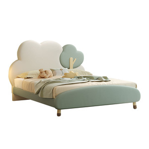 Lit pour enfants en cuir sur le thème de <span class=keywords><strong>la</strong></span> forêt: tête de lit nuage, accents mignons, idéal pour les petits amoureux de <span class=keywords><strong>la</strong></span> nature - Product Image 3