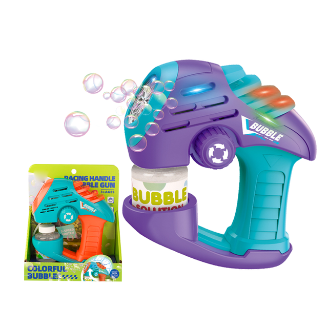 LED Remote Controlled Bubble Blaster Multi Hole Design Outdoor Play Toy with 90ML Bubble Solution