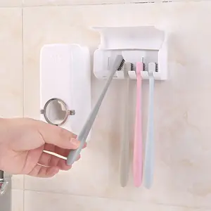 Classic Suction Cup Toothbrush Holder With Cover Plastic Toothpaste Toothbrush Storage Box Holder Wholesales