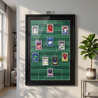 Wandmontierter Fußballplatz-Sammelkarten-Displayrahmen, staubdichter Aufbewahrungsrahmen für Sport-Sammelkarten für Fußballspielerkarten