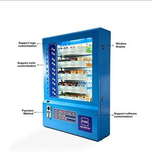 Máquina Expendedora de Pared Metálica Azul de Autoservicio 24 Horas, con SDK, Acepta Tarjetas de Crédito y Monedas, Interfaz en Inglés, 110-240V, para Parques y Cines - Product Image 3