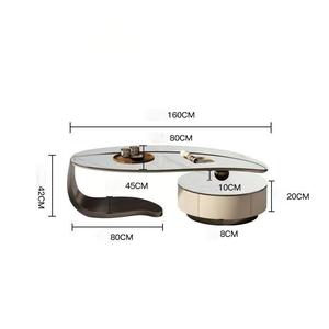 Table basse de luxe au design moderne et épuré, durable, convertible, créative, de forme irrégulière, pour petit salon et usage domestique - Product Image 2