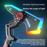 Hacha de Batalla de Doble Hoja Shadow, Juguete Genial para Niños, Espada Láser de Plástico con Luces Fluidas de Siete Colores, Efectos de Sonido y Luz
